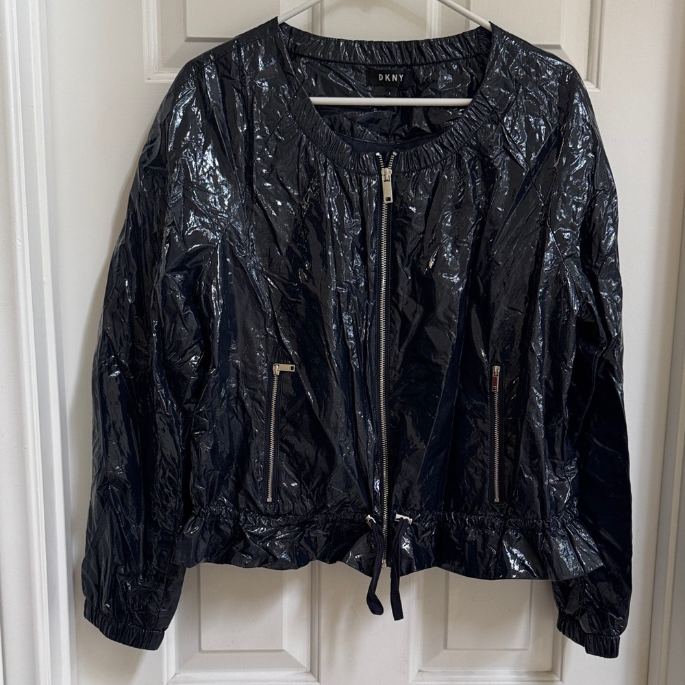 DKNY Shiny Navy Bomber Jacket